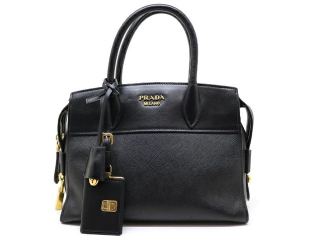 Prada shoulder bag handbag black Saffiano leather